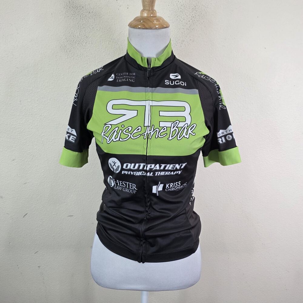 Sugoi Women's Green RSE Team Jersey Size Medium Cycling Zip Up Shirt
